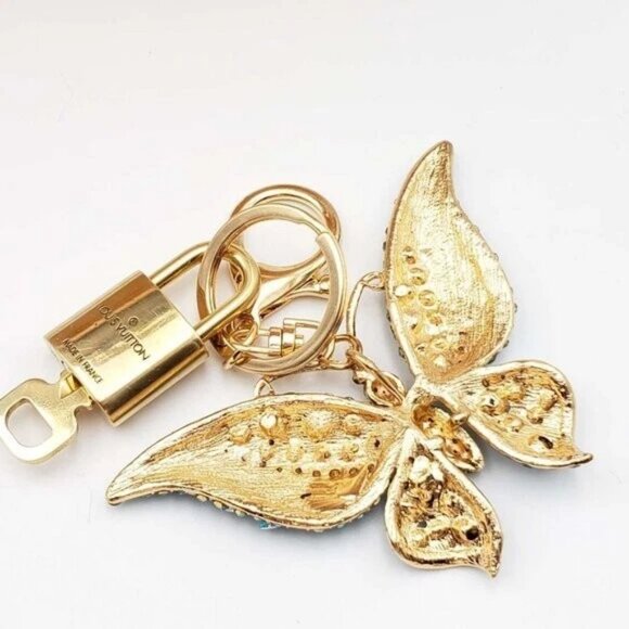 Authentic Louis Vuitton Lock & Key with unbranded Butterfly Bagcharm, Keycharm - Picture 4 of 6